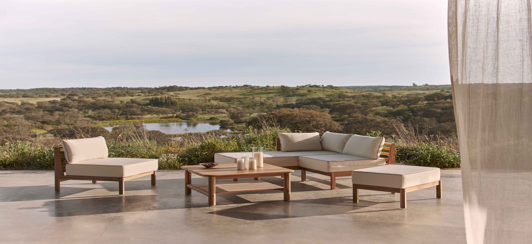 Inspiración BAYSIDE + BEXLEY Sofás y sillones de jardín Blanc / Marron Bois