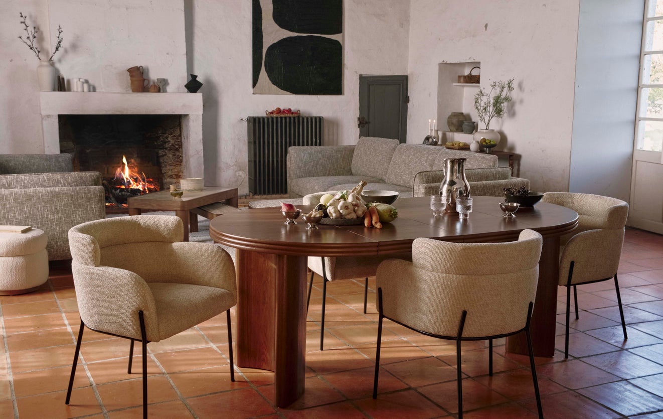 Inspiration BARON Sedie da sala da pranzo Beige Tweed / Metallo