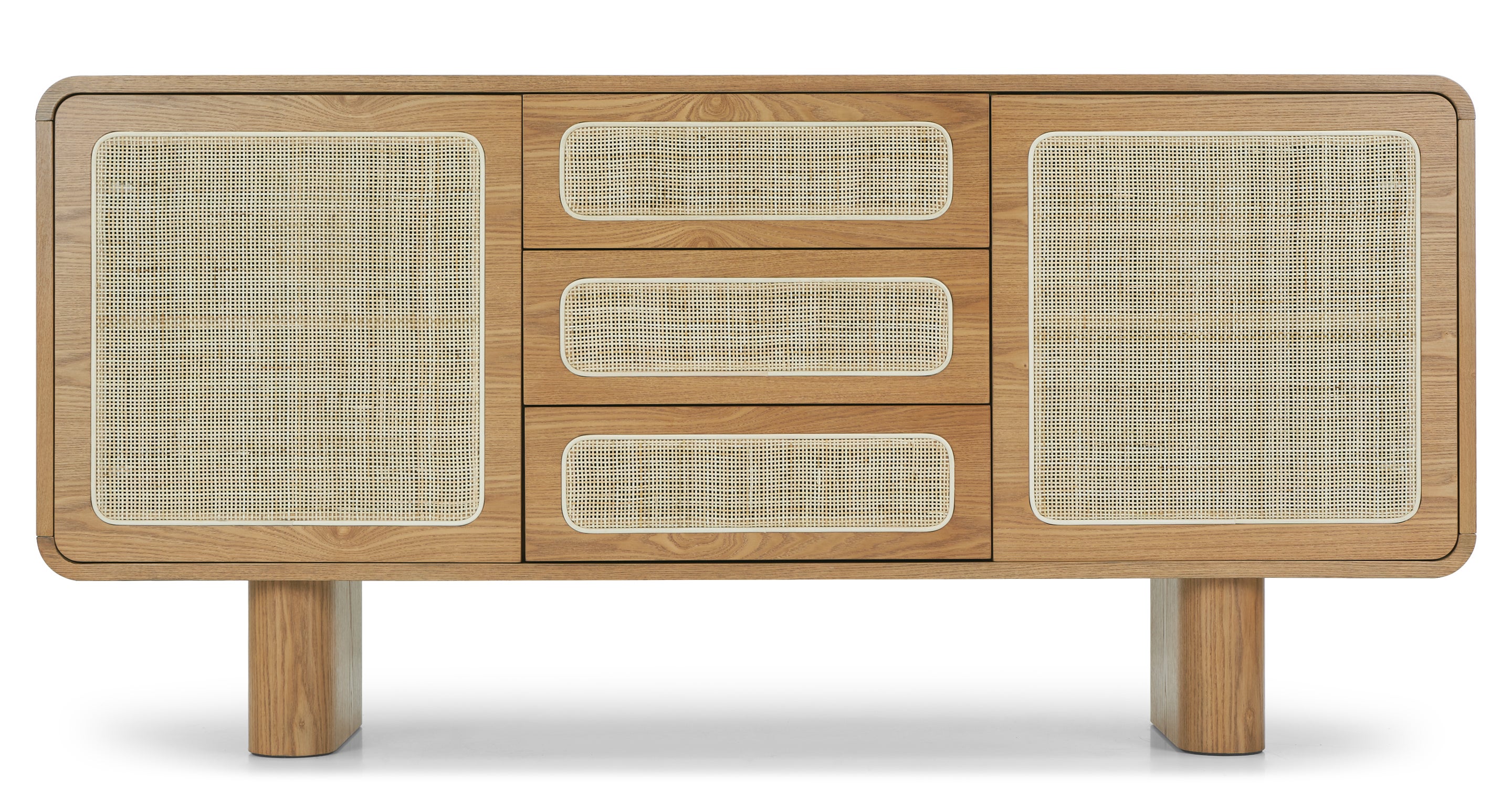 Buffet OXFORD cannage naturel & bois blond