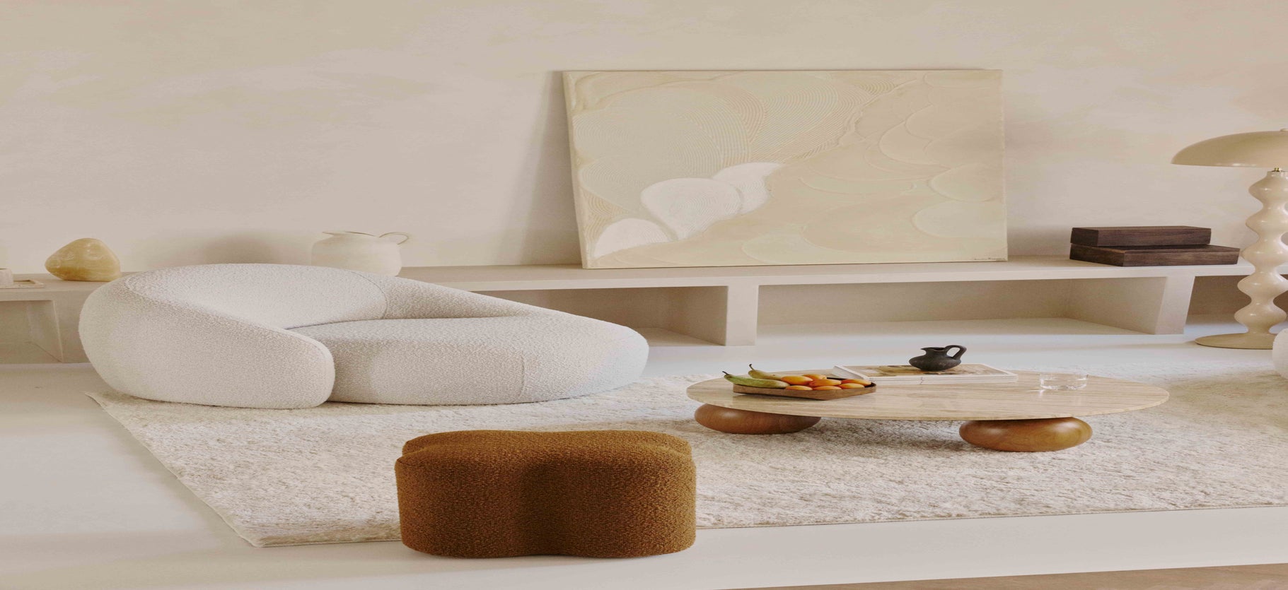 Inspiration NEO + IPSY Fauteuils Blanc / Marron Bouclette