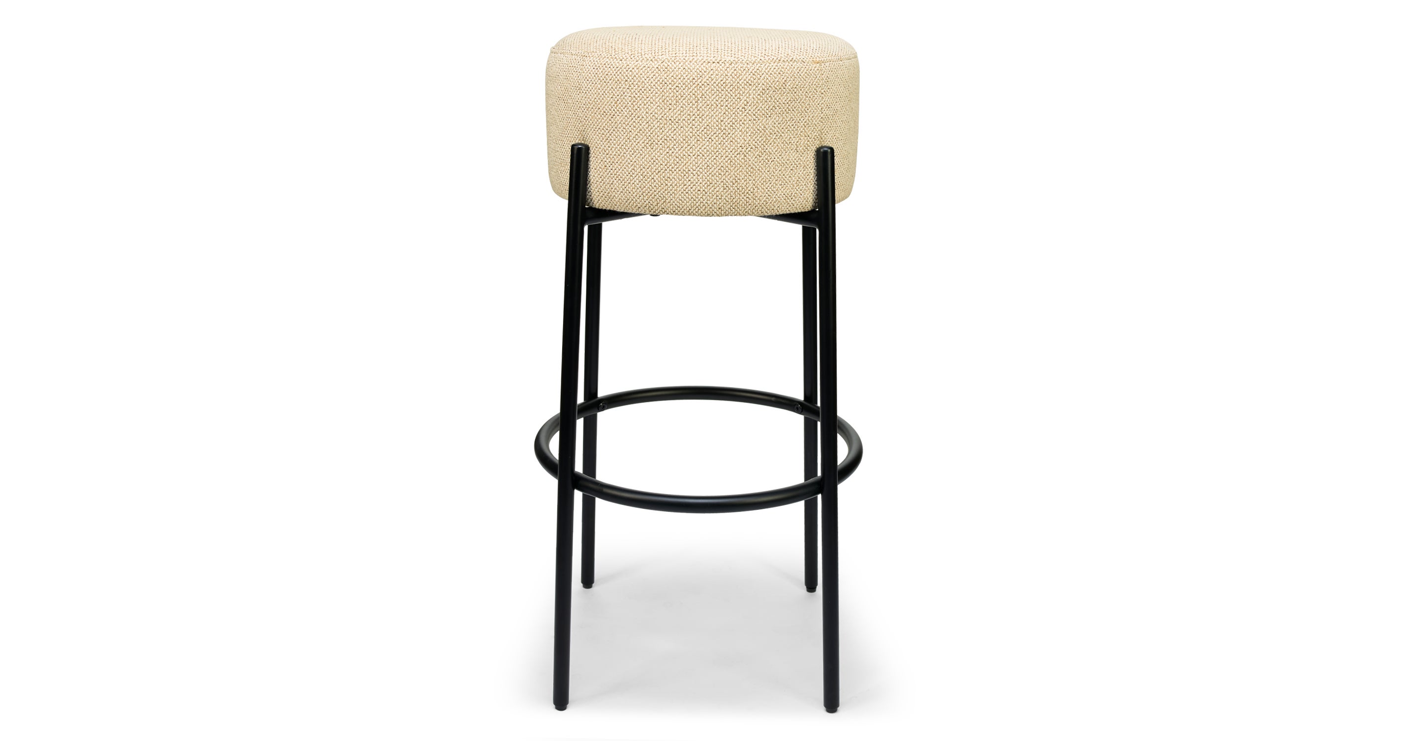 Tabouret de bar BISMI beige sable & métal noir - NV Gallery