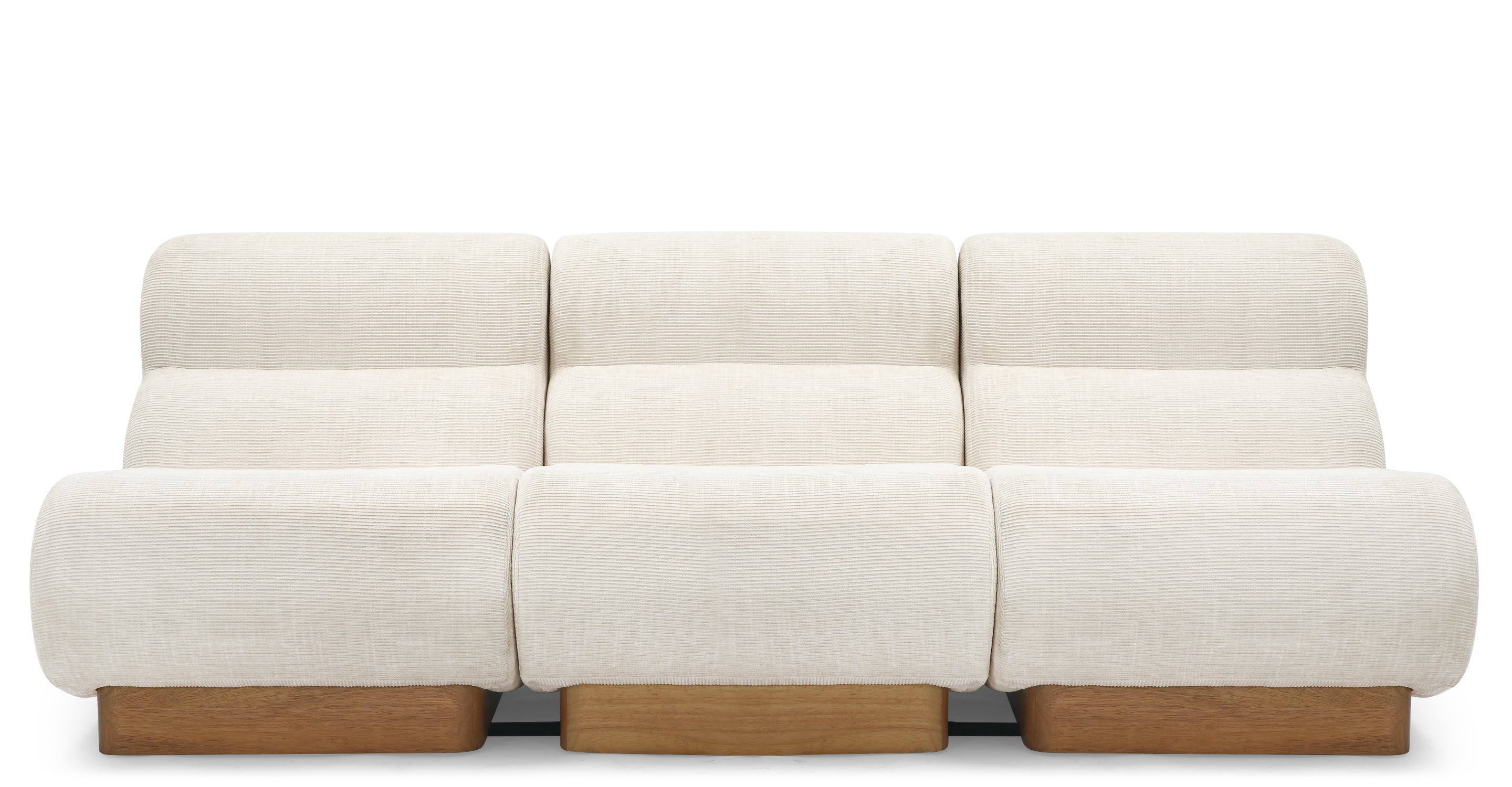 Canapé 3 places modulable COZY tweed crème & bois blond - NV Gallery