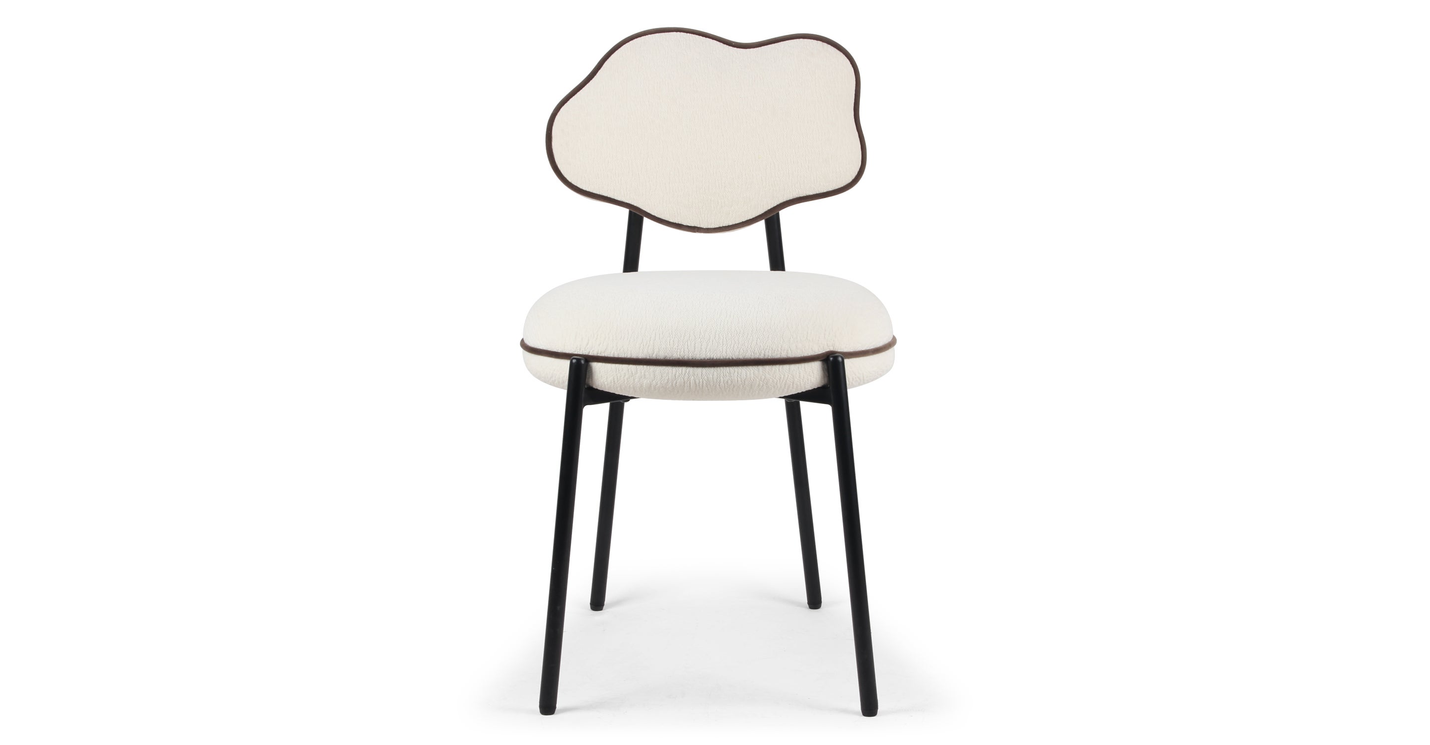 Chaise ARTY blanc écru texturé & métal noir