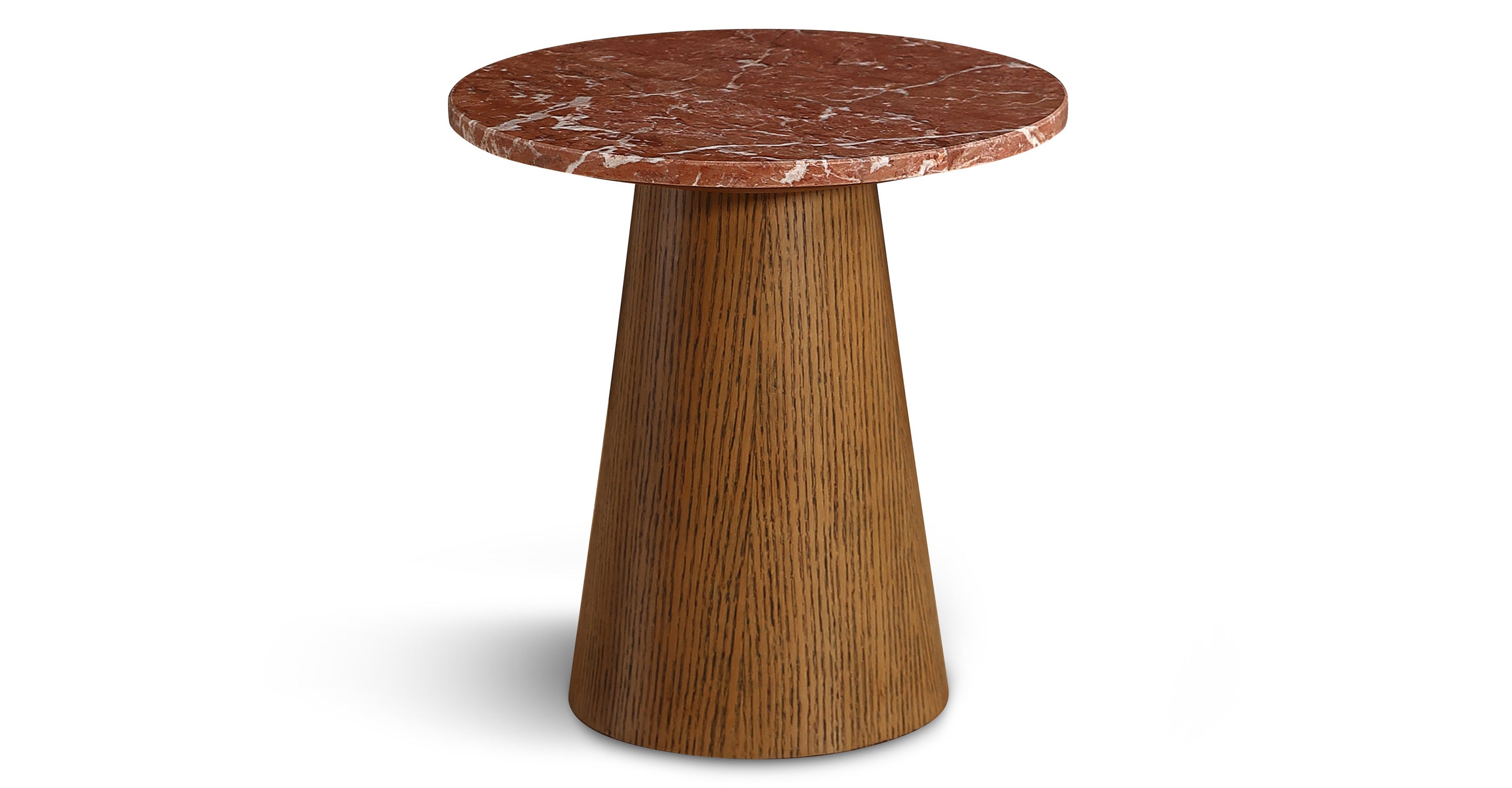 Table d'appoint AVILA marbre rouge & bois noyer - NV Gallery