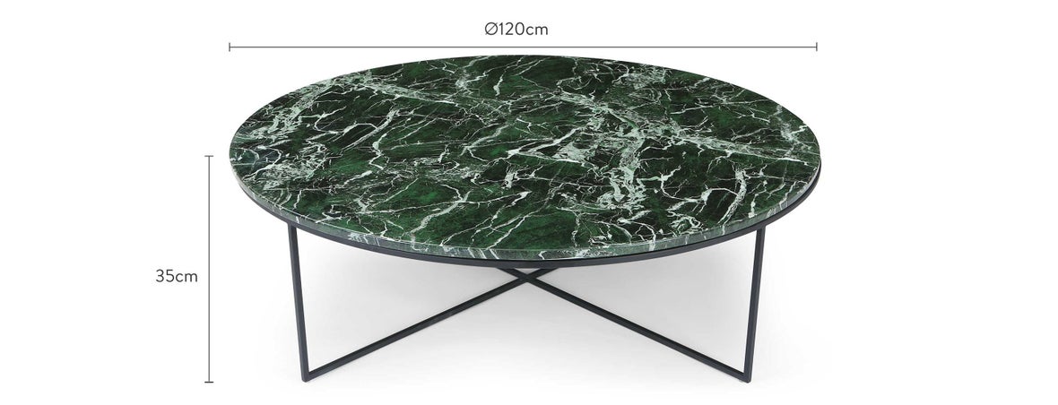 GISELLE Coffee Tables Vert / Noir Marbre / Acier Dimensions