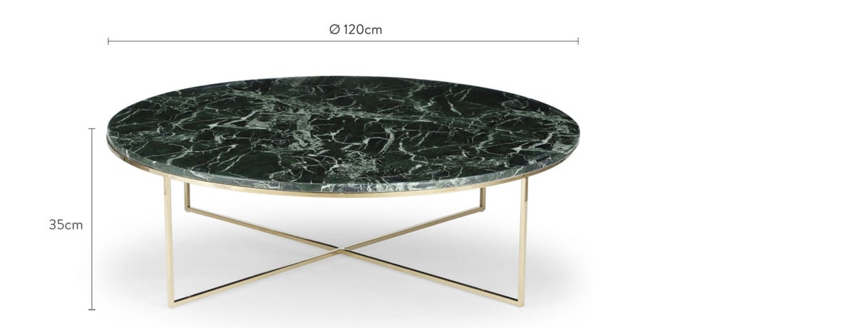 GISELLE Couchtische Grün / Gold Marmor / Metall Dimensions