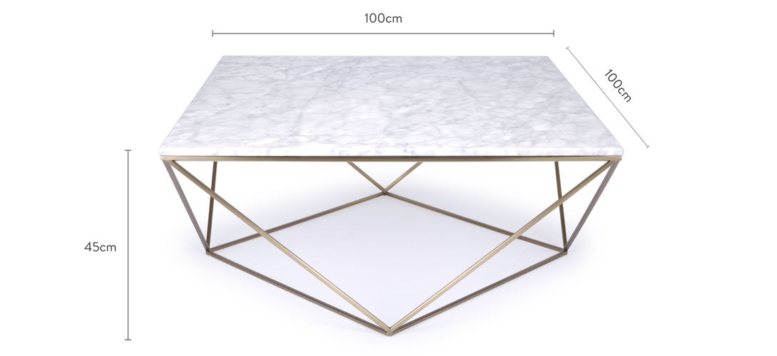 HEROINE Couchtische Weiß / Gold Marmor / Metall Dimensions