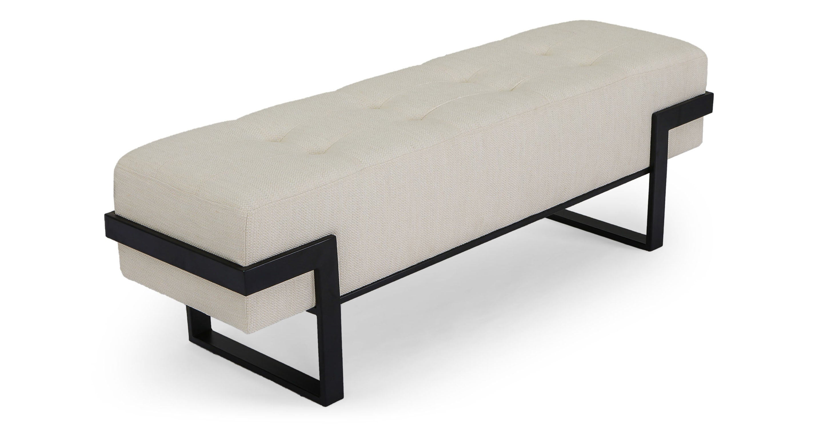 Sitzbank Stoff & Metall Beige & Schwarz NV GALLERY VERTIGO