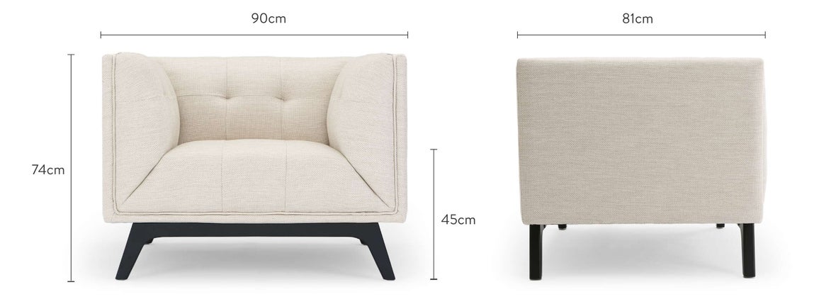 BRICK LANE Fauteuils Beige Tissu Dimensions