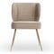 WAYNE Dining chairs Taupe / Gold Samt / Edelstahl