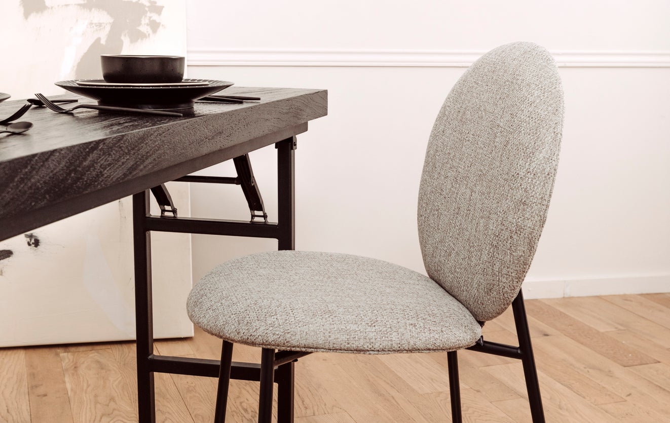 Inspiration BLAZE Dining chairs Beige / Noir Tissu / Métal