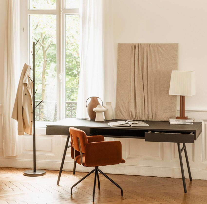 Inspiration BROOKES Office Chairs Brown / Black Velvet / Metal