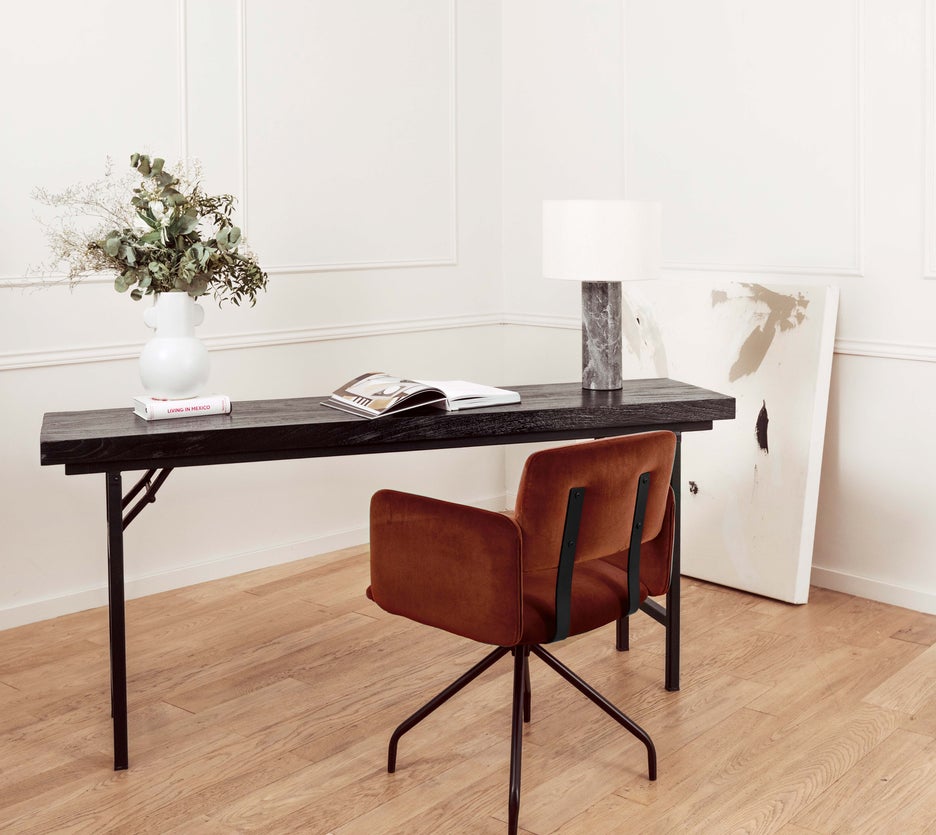 Inspiration BROOKES Office Chairs Brown / Black Velvet / Metal