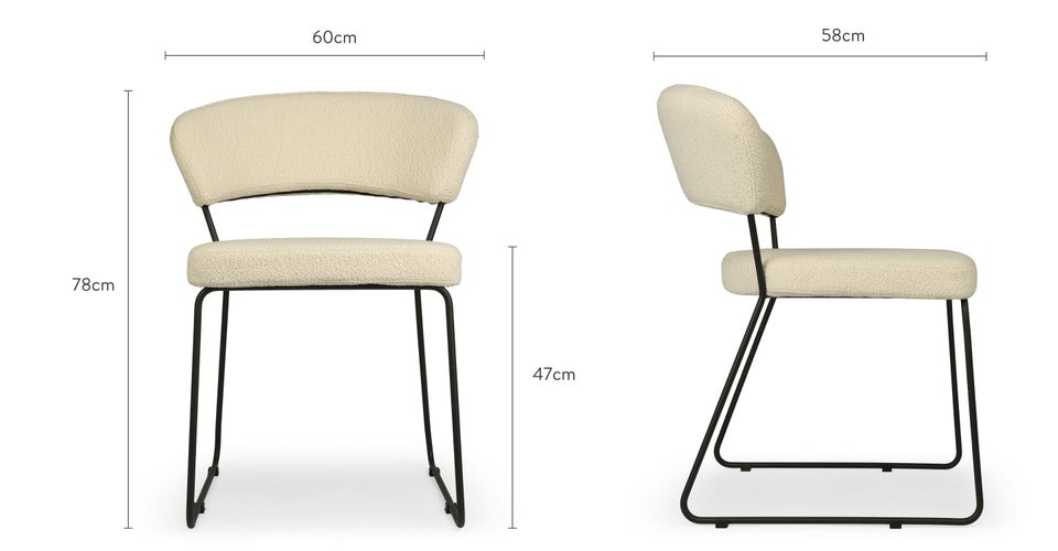 GORDON Chaises de salle à manger Dimensions