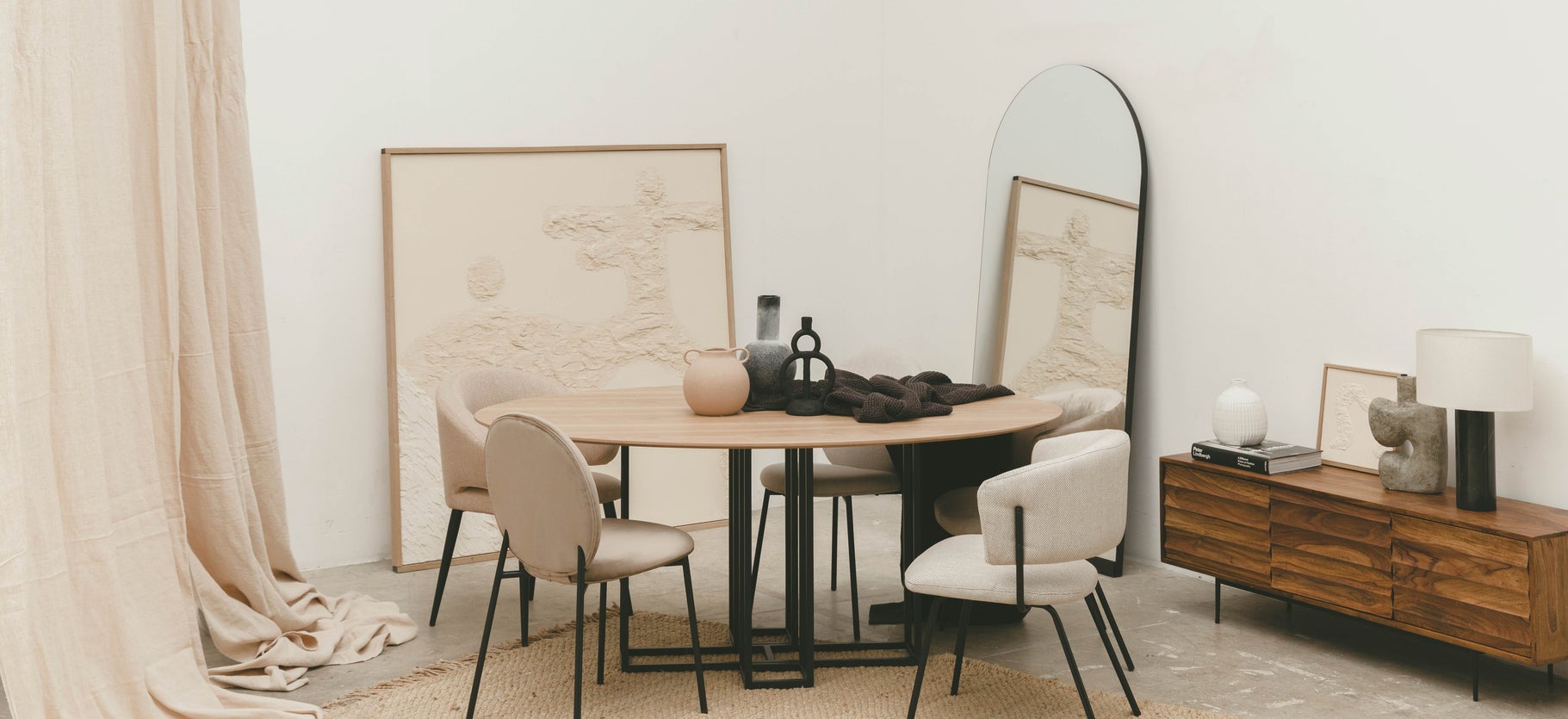 Inspiration Vandal Dining chairs Beige / Noir Tissu / Métal
