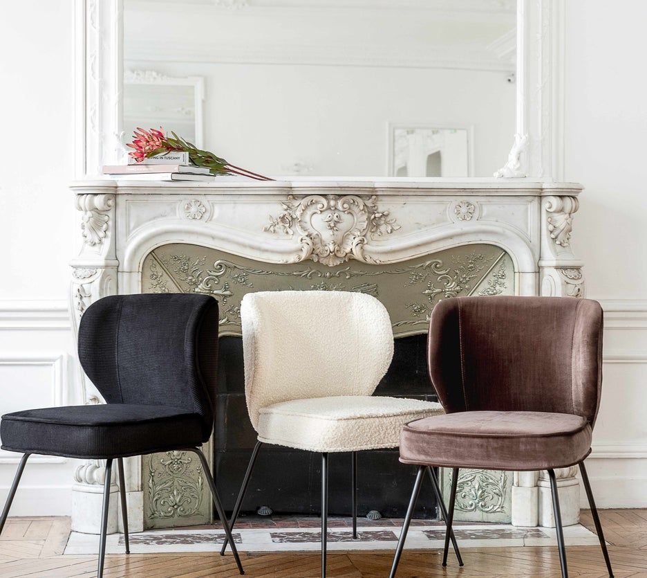 Inspiration WAYNE Dining chairs Écru / Noir Tissu / Métal