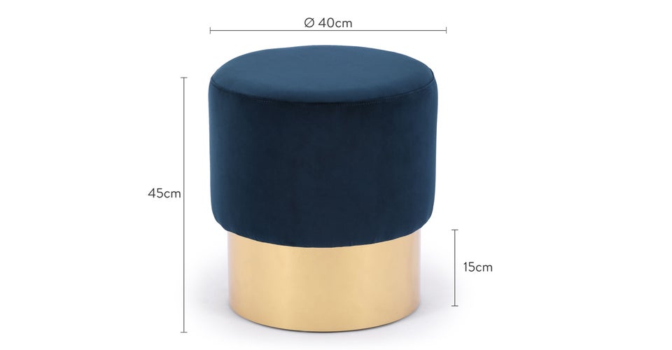 MINI ME Hocker & Poufs Blau / Gold Samt / Metall Dimensions