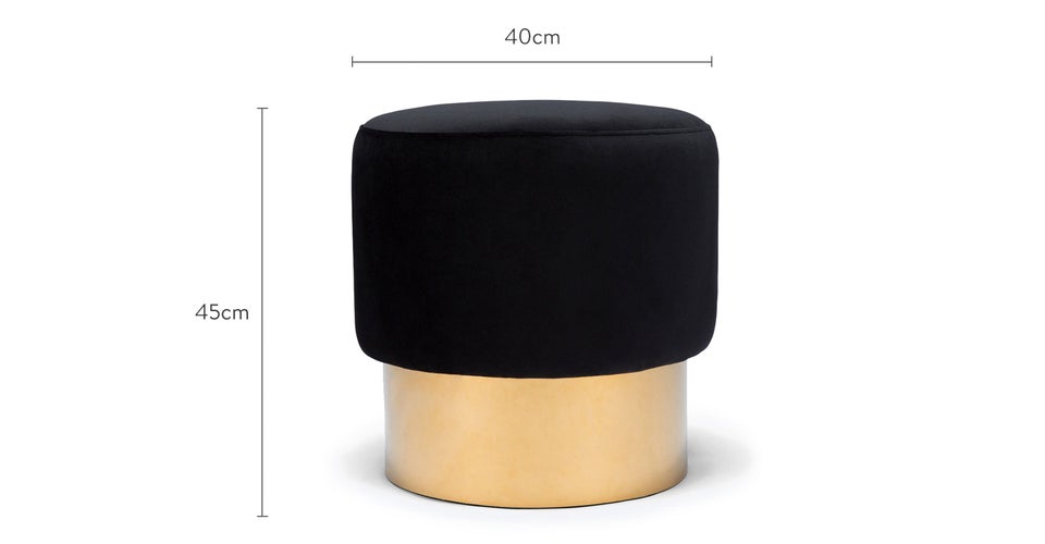 MINI ME Hocker & Poufs Schwarz / Gold Samt / Metall Dimensions