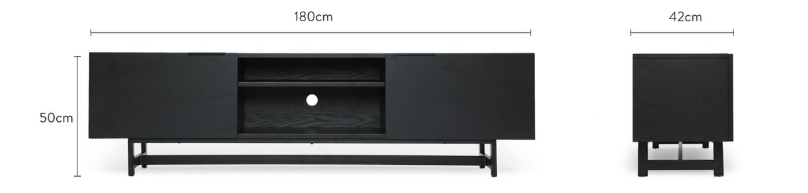 STARK Lowboards Schwarz Holz Dimensions