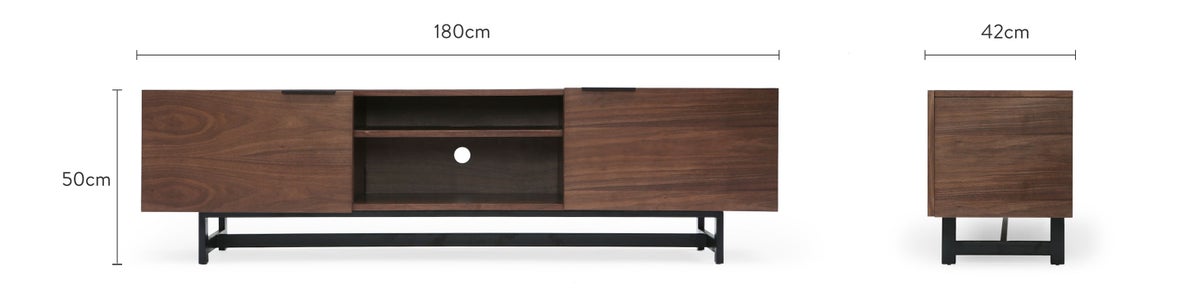 STARK Meubles TV Marron Bois / Acier Dimensions
