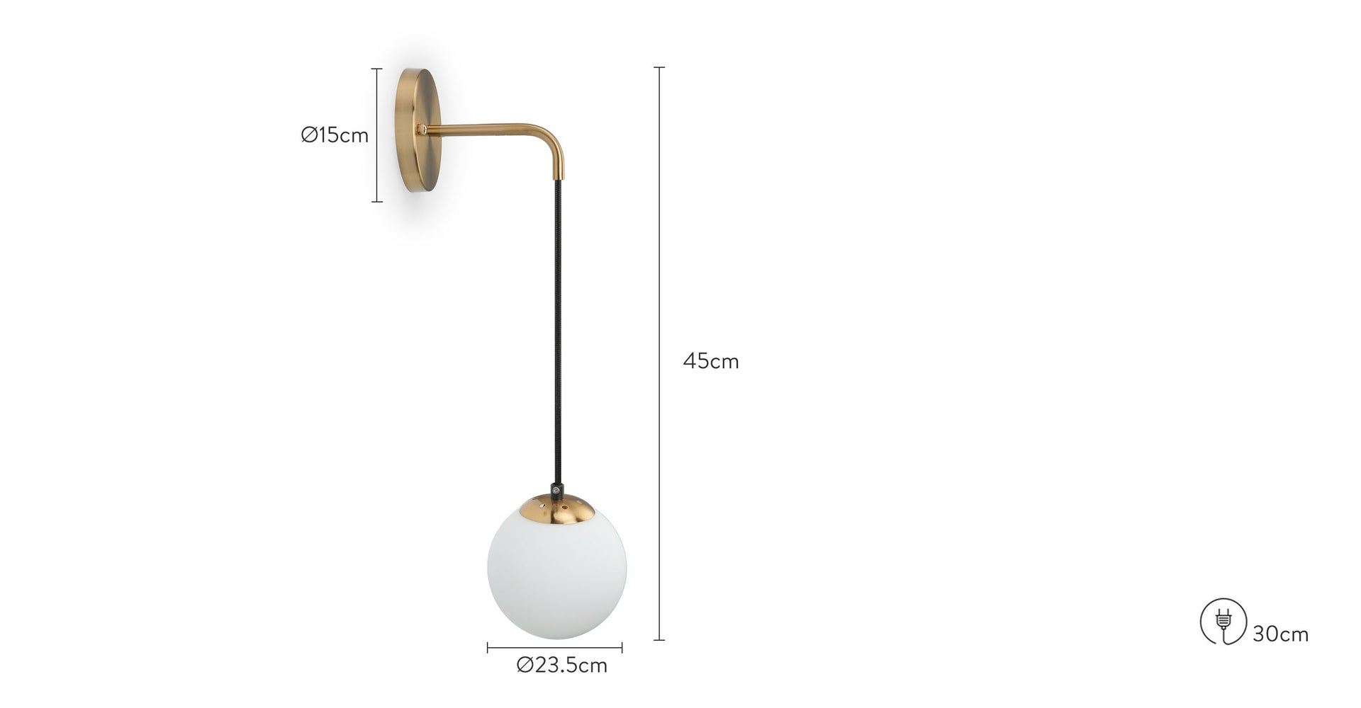 AURA Appliques murales Doré / Blanc Laiton Dimensions
