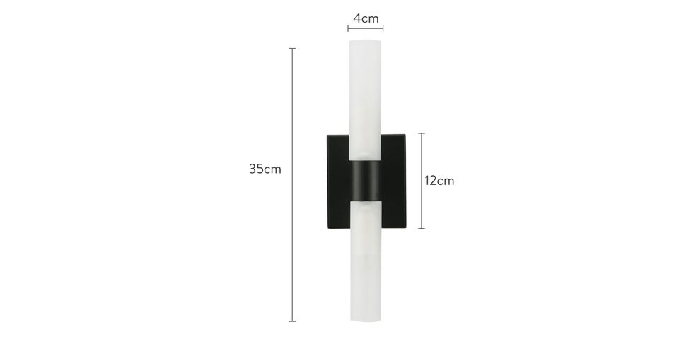 AVELLO Wandleuchten Schwarz / Weiß Metall / Glas Dimensions