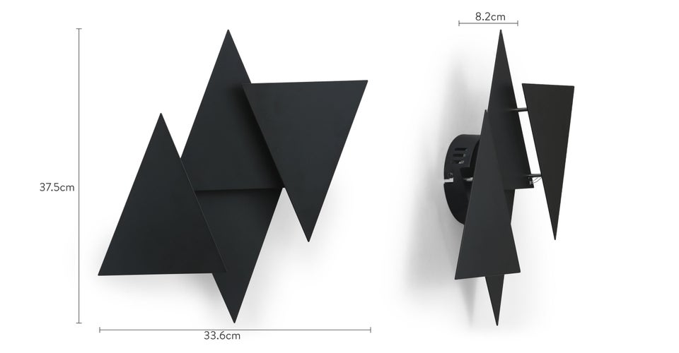 DROGO Wall Lights Noir Acier Dimensions