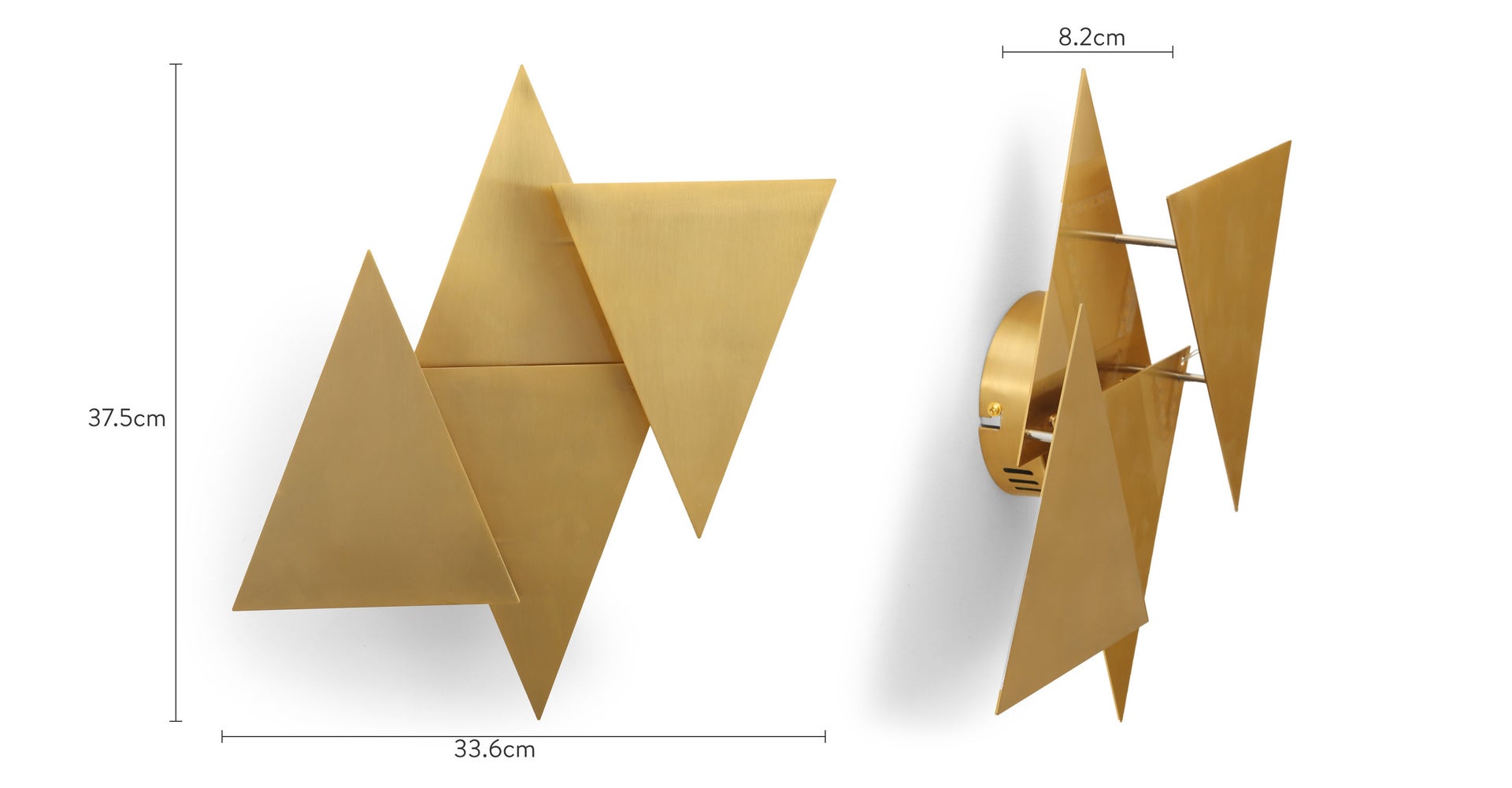 DROGO Wandlampen Gold Metall Dimensions