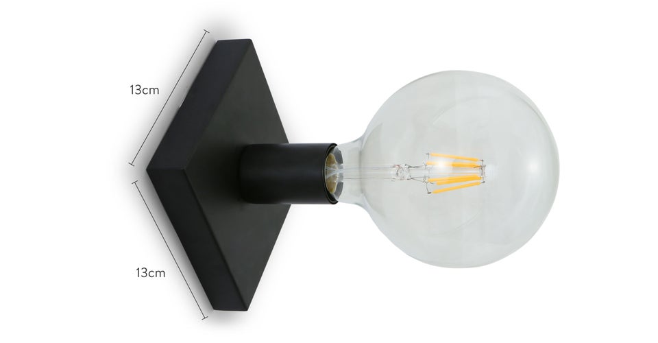KENT Wandleuchten Schwarz Metall Dimensions