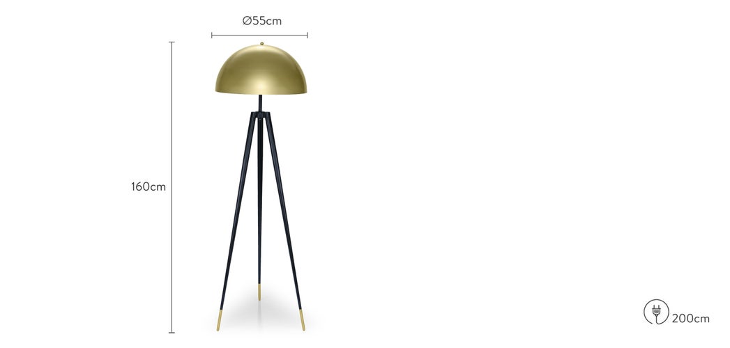 KASAVIAN Floor lamps Noir / Doré Acier Dimensions