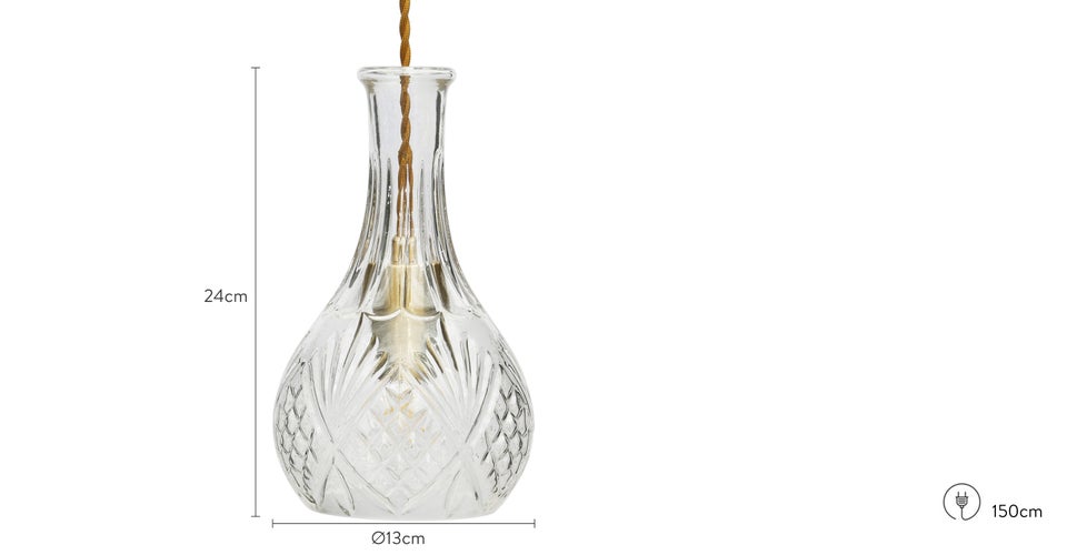 ADLER Pendant lamps Doré Cristal / Laiton Dimensions