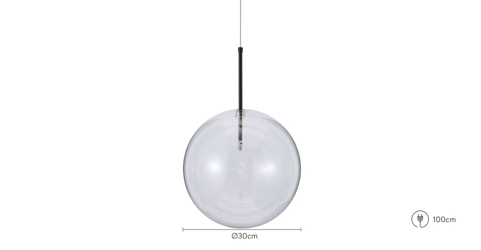 HELIOTROPE Pendelleuchten Schwarz Glas / Metall Dimensions