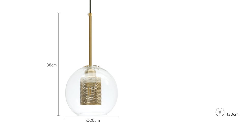 OBSIDIAN Pendelleuchten Gold Glas / Metall Dimensions