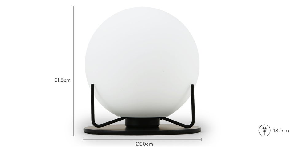 HOPE Lampes de table Blanc / Noir Verre / Metal Dimensions