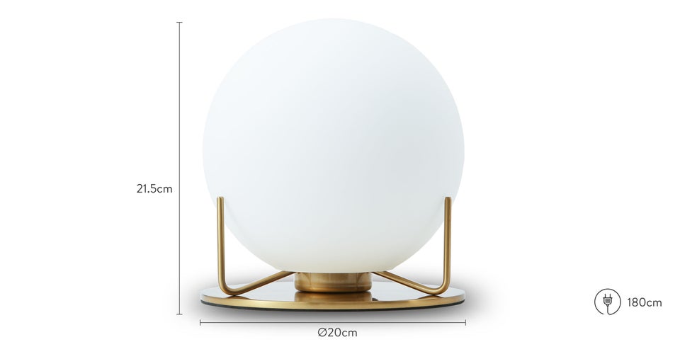 HOPE Tischlampen Weiß / Gold Glas / Metall Dimensions