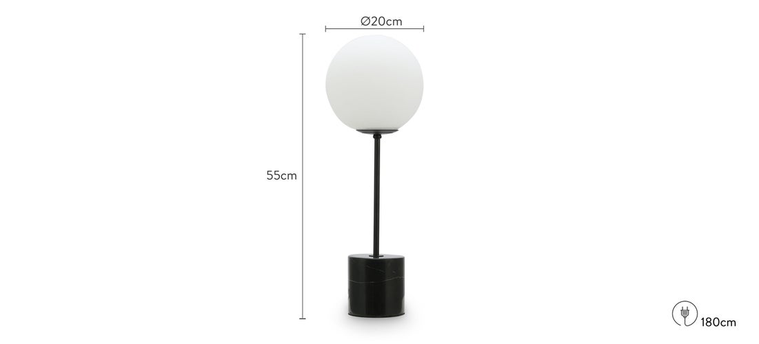 POPSICLE Lampes de table Noir Marbre Dimensions