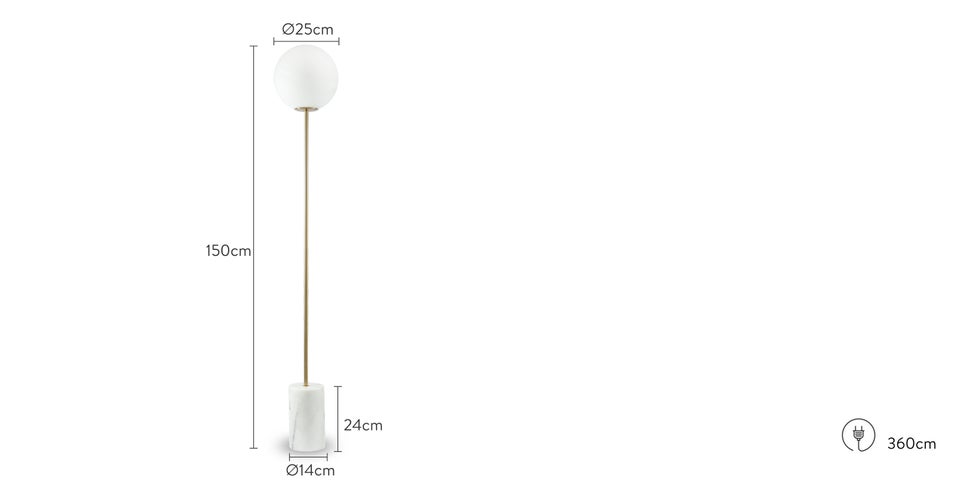 POPSICLE Lampadaires Blanc / Doré Marbre / Fer Dimensions