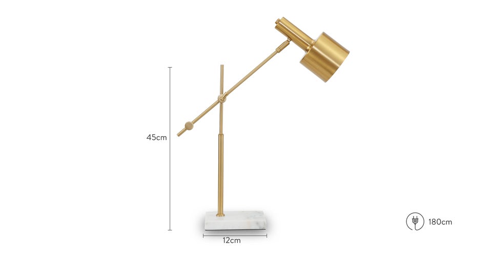 STROMBERG Tischlampen Gold / Weiß Edelstahl / Marmor Dimensions