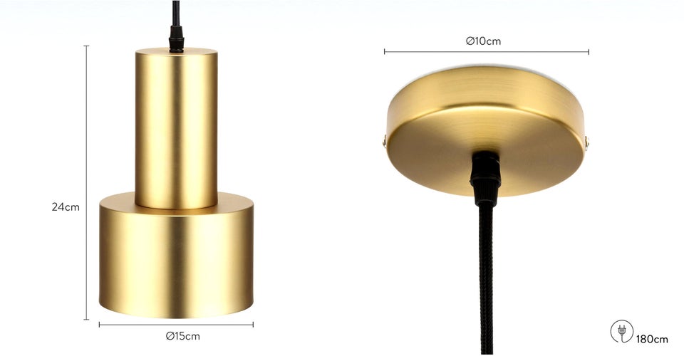 DOUBLESHOT Pendelleuchten Gold Metall Dimensions