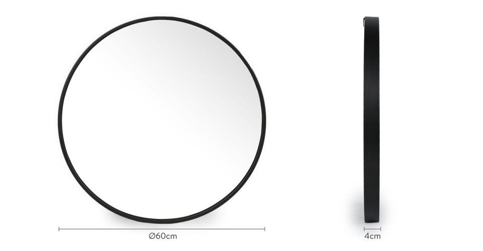 RAVEN Mirrors Noir Métal / Verre Dimensions