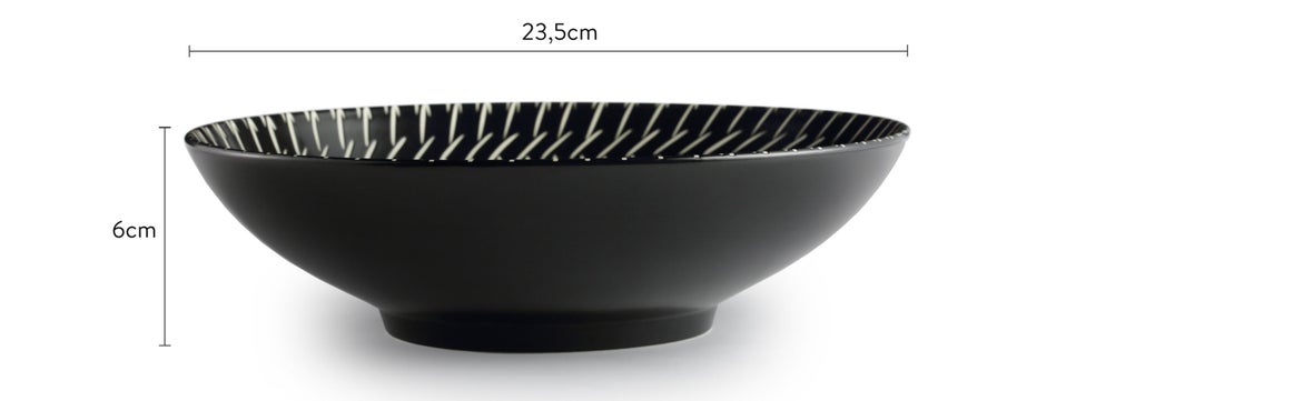 DAARIO Teller Schwarz Keramik Dimensions