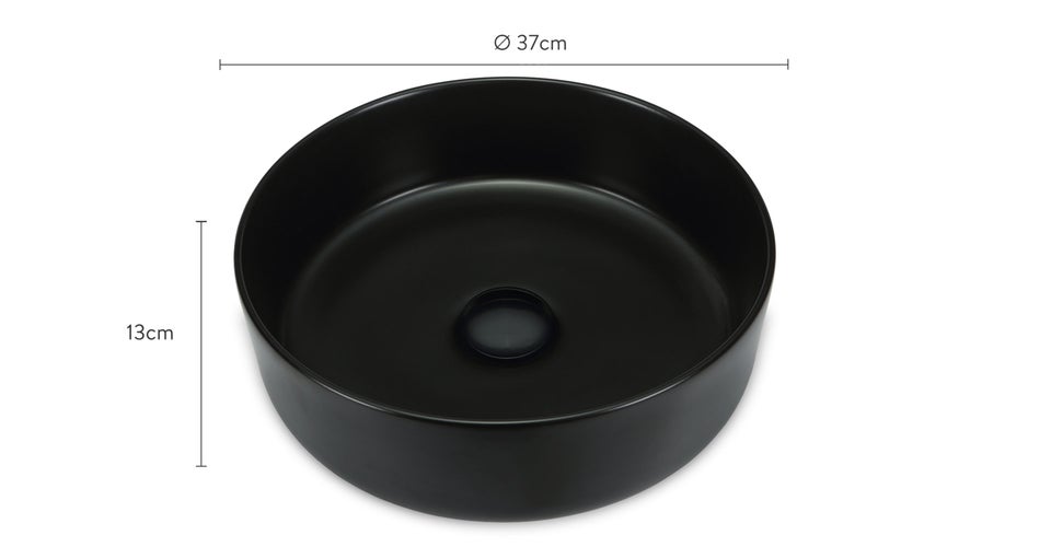 ANTARES Waschbecken Schwarz Keramik Dimensions